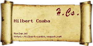 Hilbert Csaba névjegykártya